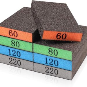 8 Pack Sanding Sponge, 60/80/120/220 Grit Sanding Blocks Assortment